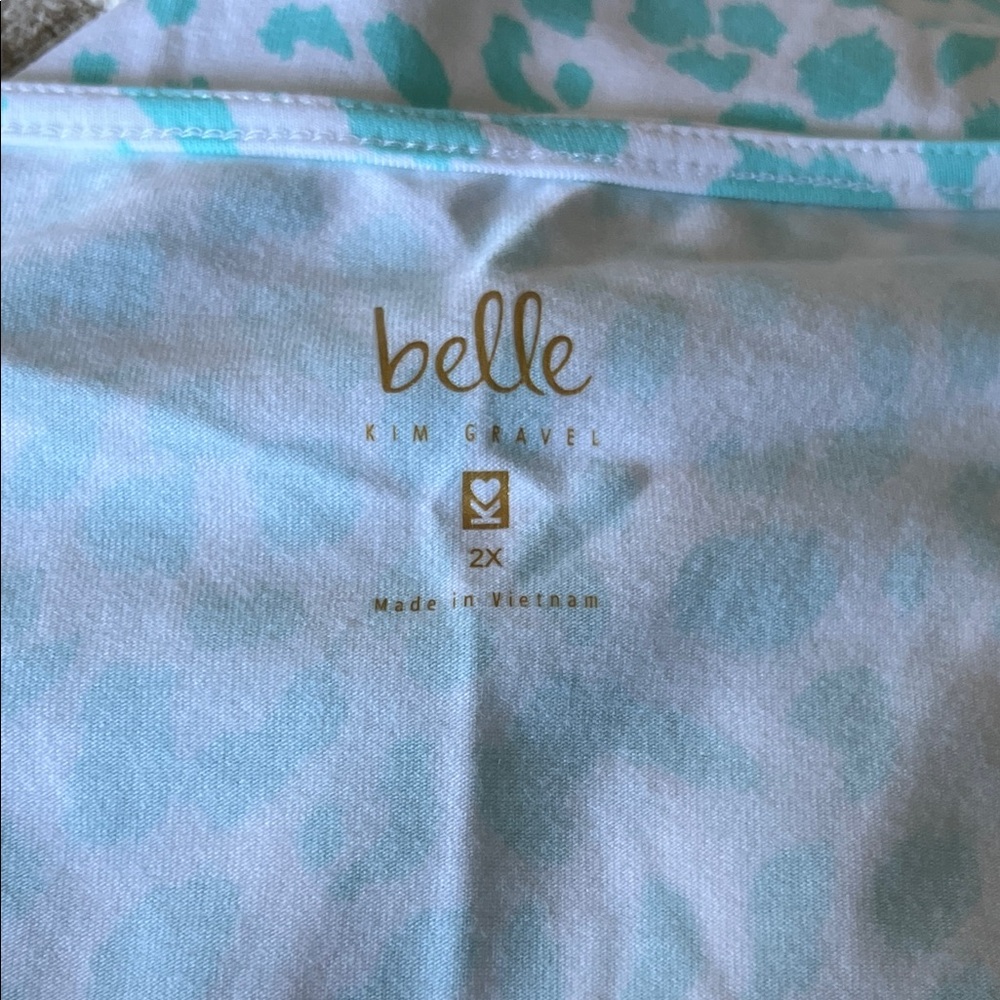 Belle by Kim Gravel TripleLuxe Knit Leopard Print Side-Tie Top - Picture 8 of 9